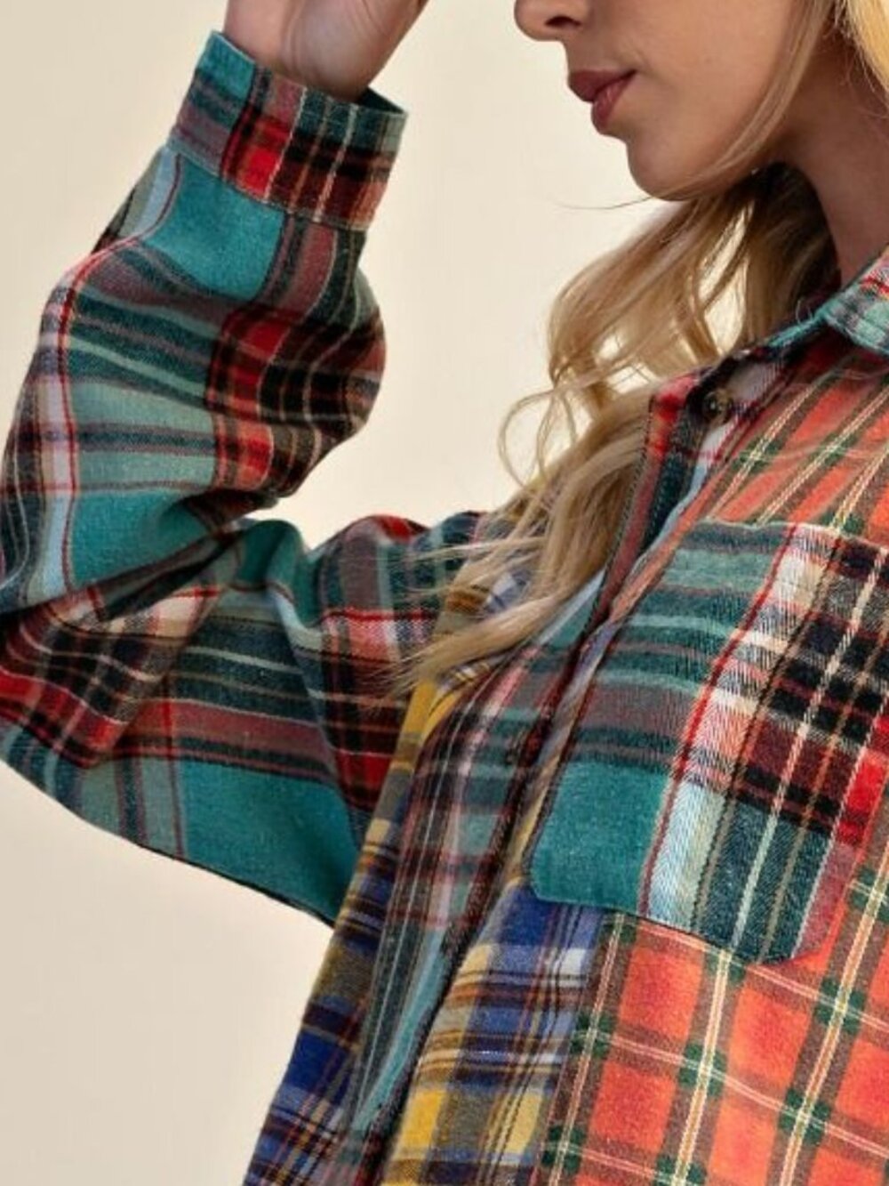NWT Super Soft Easel Mixed Button Down Shirt - Picture 3 of 16